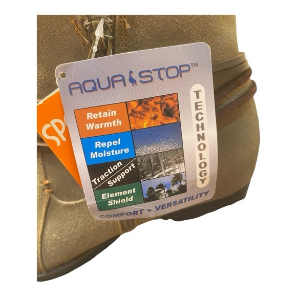 NEW! Aqua Stop Repels Moisture Retains Heat. Heeled Boots with Wrap Detail - Picture 8 of 11